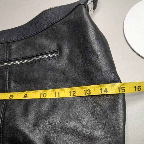 B. Makowsky Black Leather Shoulder bag Cottagecore Grandmacore - Picture 3 of 10